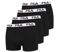 FILA 4 Value Pack Men's Boxer Shorts Logo Pants - Plain - Many Colours - Black, L Pack of 4