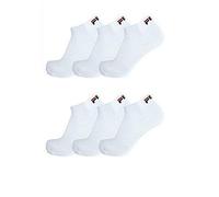 Fila 6 Pair Socks Quarter Sneakers Trainers Unisex, 35-46 Trainer Socks, Plain - White, 3-5 UK
