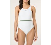 FILA Azzano Striped Elastic Scoop Back Swimsuit Bright White size XS | Bodies Outlet | Women | White XS