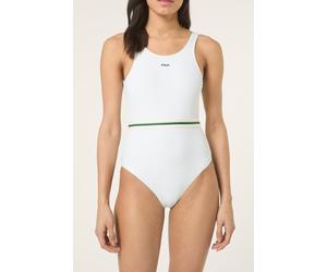 FILA Azzano Striped Elastic Scoop Back Swimsuit Bright White size XS | Bodies Outlet | Women | White XS