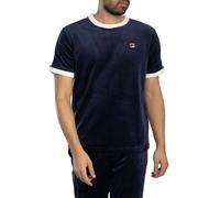 Fila Men's Basilio Velour T-Shirt, Navy/Gardenia, L