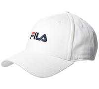 FILA Brasov 6 Panel with Linear Logo-Strap Back Baseball Cap, Bright White, One Size
