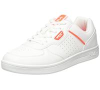 Fila C. Court Teens Sneaker, White-Fiery Coral, 4.5 UK