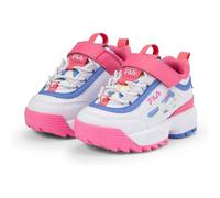 FILA Boy's Girl's Disruptor E CB TDL Sneaker, White-Pink Lemonade, 1 UK Child