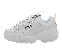 Fila Disruptor II FW02945-111 Leather Youth Trainers - White Peacoat Red - 38.5