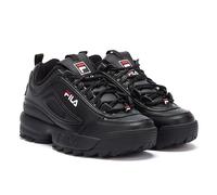 Fila Mens Womens Disruptor II Premium Trainers - (Black / White / Red) Rubber - Size UK 3.5