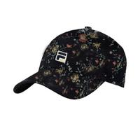 Fila F Box Patch Logo Floral All Over Print Adjustable Strapback Baseball Hat, Peacoat, One size