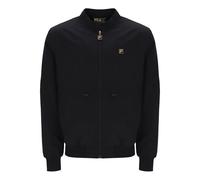 FILA Gold Smith Archive Inspired Bomber Jacket, Black, Full Zip with Gold Accents (UK, Alpha, M, Regular, Regular, Black)