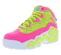 Fila Grant Hill 2 Men's Pink/Yellow Sneaker, Pink / yellow, 12 Big Kid