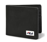 Fila Men’s PU Leather Minimalist Bifold Wallet, Front Pocket ID Window