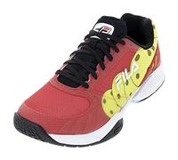 Fila Men's Volley Zone Sneaker, Fila Red/Black/Safety Yellow, 8 UK