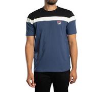 FILA Men's Aiden T-Shirt, Navy/Black/Gardenia, M