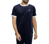 Fila Men's Basilio Velour T-Shirt, Navy/Gardenia, M