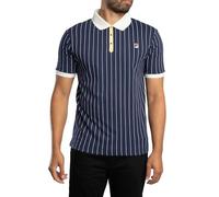 Fila Men's Bb1 Classic Vintage Striped Polo Navy/ Raffia/ Gardenia in Navy | Size: Large Fila Navy L