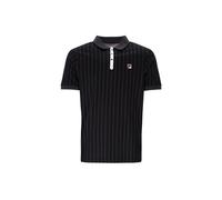 Fila Men's Bb1 Classic Vintage Striped Polo Black/ Gardenia/ Fig/ Charcoal in Black | Size: 2XL Fila Black 2XL