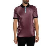 FILA Men's BB1 Classic Vintage Striped Polo Shirt, Fig/Milky Blue/Gardenia, XXL