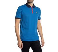 Fila Men's BB1 Classic Vintage Striped Polo Shirt, Turkish Sea/Navy/Red, L