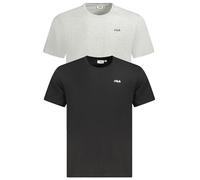 FILA Men's Brod Tee/Double Pack T-Shirt, Black-Light Grey Melange, Small, Black-Light Grey Melange, S