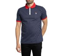 Classic Vintage Striped Polo Shirt Navy/Red L