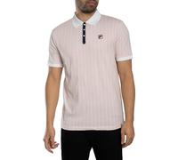 Fila Men's Classic Vintage Striped Polo Shirt, Pale Lilac/White/Navy