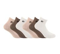 Men's Cotton Socks - Pack of 6 - Quarter Socks for Men, Ecru/Beige/Brown, 39-42