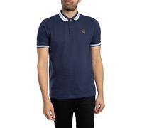 Fila Men's Faraz Tipped Rib Polo Shirt, Navy/White/Vista Blue, M
