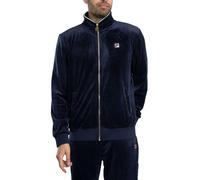FILA Men's Irving 2 Velour Track Jacket, Navy/Gardenia, S
