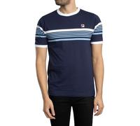 Fila Men's James Yarn Dye Stripe T-Shirt, Navy/White/Vista Blue, M