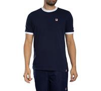 FILA Men's Marconi Essential Ringer T-Shirt, Peacoat/White, XXL