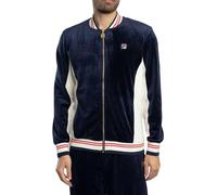 FILA Men's Miguel Velour Archive Track Jacket, Navy/Gardenia/Red, XXL