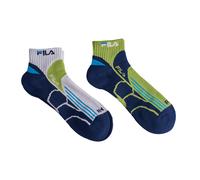 Fila Mens Pack-2 Quarter Running Socks F2526 for Men - Blue - Size UK 1-4