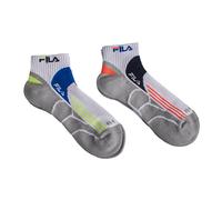 Fila Mens Pack-2 Quarter Running Socks F2526 for Men - Grey - Size UK 4-8