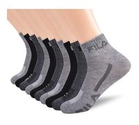 Fila Men's Racing Striped Quarter Socks, Grey Multi (10 Pack), One Size