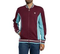 FILA Men's Settanta Baseball Track Jacket, Fig/Milky Blue/Gardenia, M