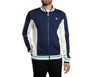 FILA Men's Settanta Baseball Track Jacket, Navy/Gardenia/Green, 3XL