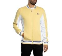 FILA Men's Settanta Baseball Track Jacket, Raffia/White/Navy, XXL