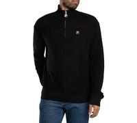 FILA Men's Stevie 1/4 Zip Funnel Neck Knit, Black