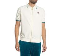 Men's Fila Vintage Terry Velour Polo Gardenia/Deep Lagoon - Size: 40