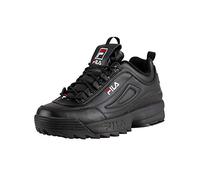 Fila Mens Womens Disruptor II Premium Black/White Red Trainers - UK 11