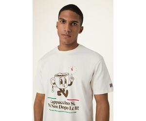 FILA Navigli Caffã‰ Relaxed Graphic T-shirt Egret size S | T-shirts Outlet | Men S