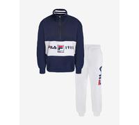 Fila Pyjamas Cotton Brushed Fleece Mid Logo Pyjamas Set Navy Blue White Women - S
