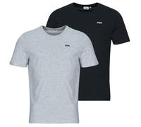 FILA Men's Brod Tee/Double Pack T-Shirt, Black-Light Grey Melange, Small, Black-Light Grey Melange, S