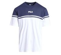FILA T-Shirt White/Navy Man Print, Marine, M