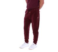Fila Track Bottoms Velour Eddie Logo Branded Joggers in Burgundy