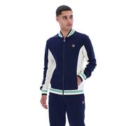 FILA Men's Settanta Baseball Track Jacket, Navy/Gardenia/Green, XL