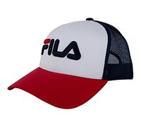 FILA Unisex BEPPU Trucker Cap Linear Logo snap Back Baseball Cap, True Red-Bright White-Medieval Blue, Einheitsgröße