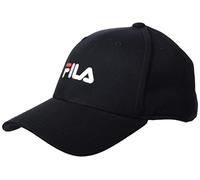 FILA Brasov 6 Panel with Linear Logo-Strap Back Baseball Cap, Black, One Size