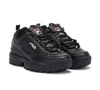 Fila Unisex Mens Womens Disruptor II Premium Trainers - (Black / White / Red) - Size UK 12