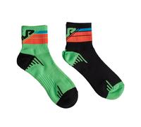 Fila Unisex Pack-2 Sport Quarter Socks F9057 for Men and Women - Multicolour - Size UK 1-4