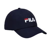 Fila Unisex Speed Logo Cotton Twill Slouch Adjustable Baseball Dad Hat, Peacoat, One size